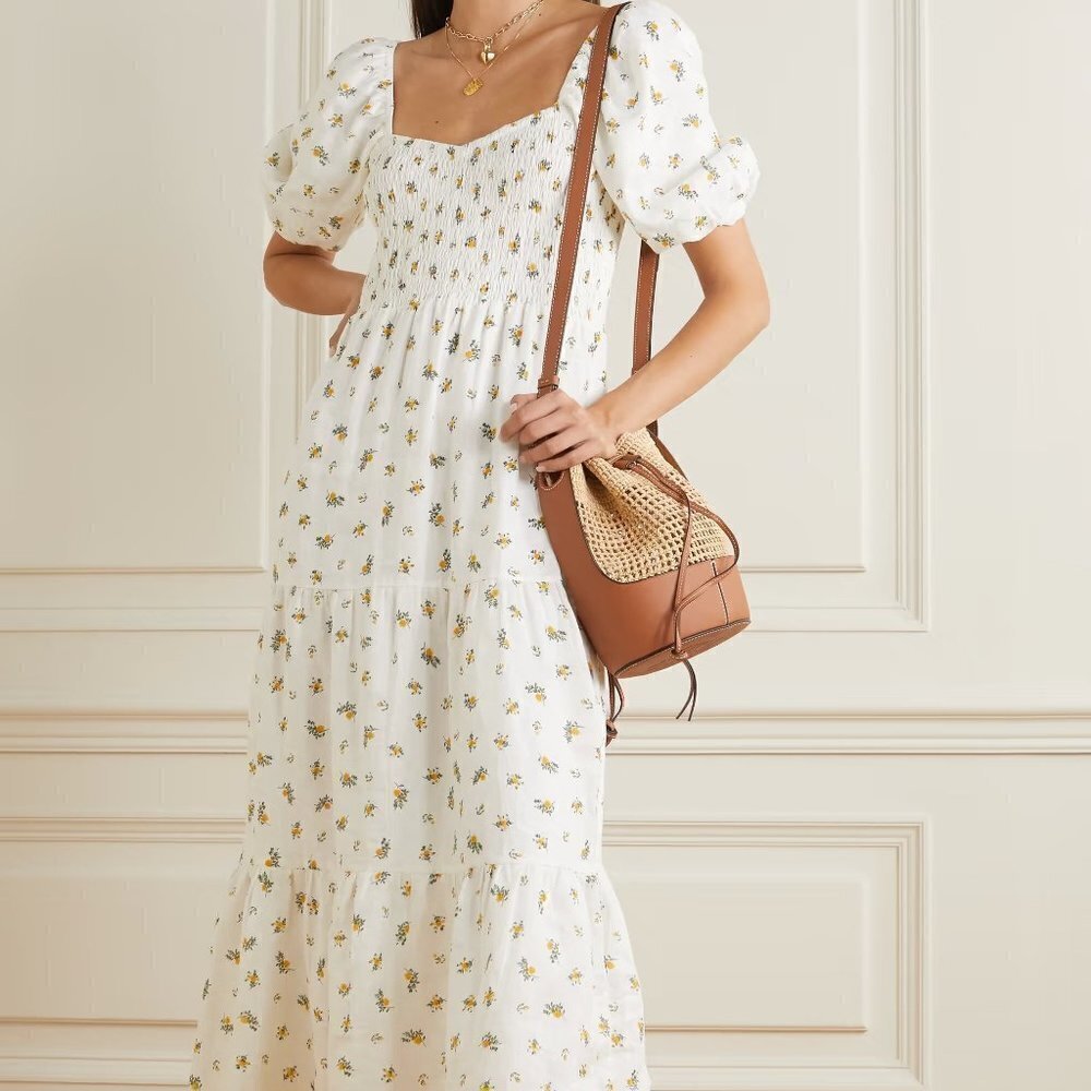 Faithfull the Brand Gianna Midi Dress in Carrie Floral size L NWT - Picture 3 of 11